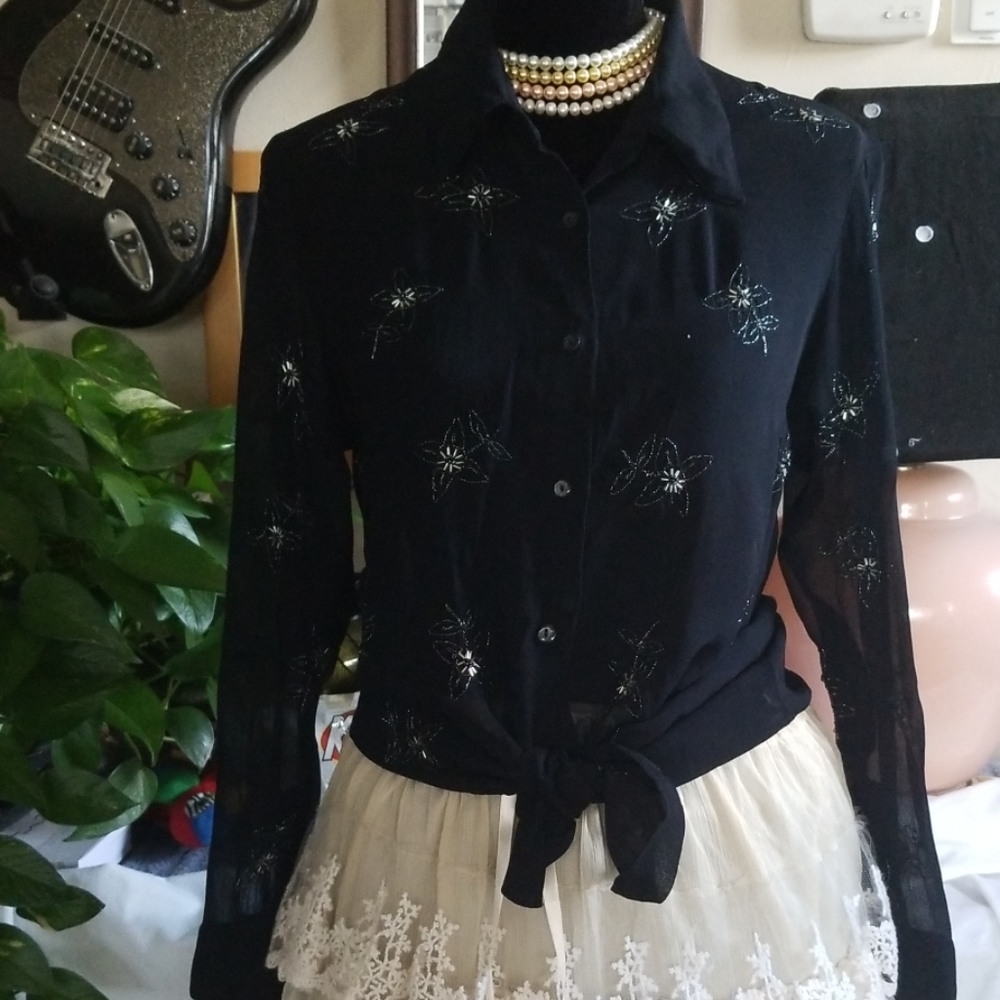 NY & CO Black Shirt, sz XL